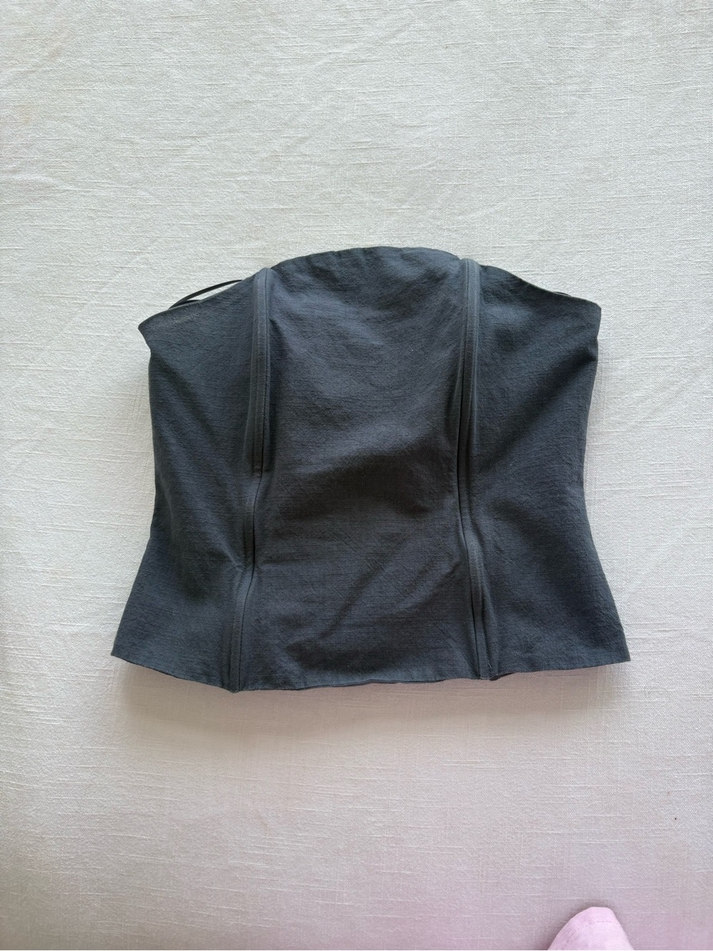 Strapless Lioness Corset Top in Dark Gray